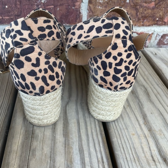 Ladies Qupid Big Bang Tan Leopard Print Platform Sandals With Box Size 6 - Picture 6 of 13